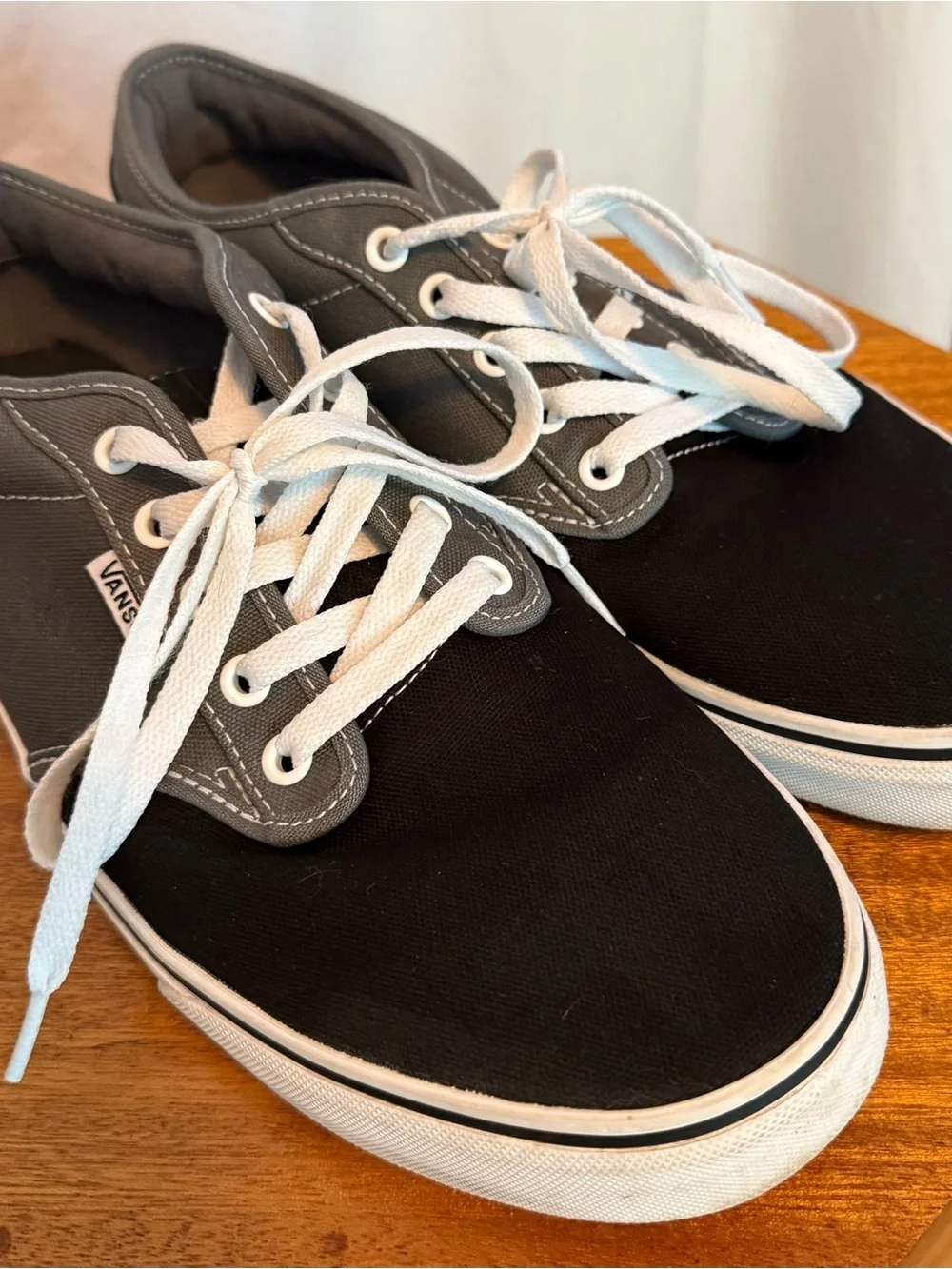 Vans Two-Tone Black and Gray Low-Top Canvas Sneakers